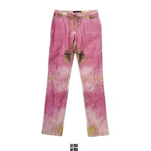 Roberto Cavalli Pink Snake Print Straight Leg Pants